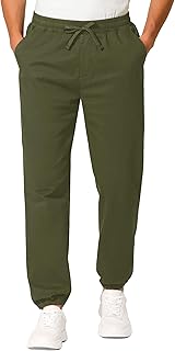 Mens Joggers Pants Casual Cargo Hiking Pants Drawstring Elastic Waist Stretch Sweatpants
