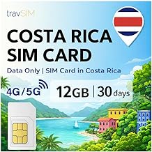 Costa Rica SIM Card | 12GB Mobile Data at 4G/5G speeds | Free Roaming in El Salvador, Guatemala, Nicaragua & Panama | Plan on Costa Rica SIM Card is Valid for 30 Days