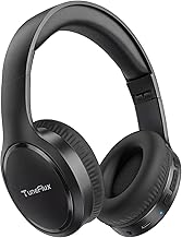 TuneFlux Bluetooth Headphones,70H Playtime Bluetooth 6.0 Wireless Headphones,3 EQ Music Modes Foldable Lightweight Over Ear Headset with Clear Call,HiFi Deep Bass for Home Office Travel (Black)