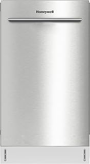 Honeywell 18-Inch Dishwasher with 8 Place Settings, 6 Washing Programs, Stainless Steel Tub, UL & Energy Star Certified, Stainless Finish