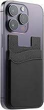 Card Holder for Phone Case, Silicone Phone Card Holder Stick On Phone Wallet, Great Storage Phone Pocket/ID Card/Credit Card Holder Pouch, Compatible for iPhone/Android/Samsung (Black*1)