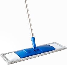 17" Microfiber Mop for Hardwood Floor Cleaning,Mops with 50" Stainless Steel Pole, 1 Reusable & Washable Mop Pad, Wet & Dry Use for Hardwood, Tile, Marble and Vinyl Floors