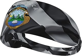 Vintage Costa Rican Coat of Arms Costa Rica Athletic Headband Sweat Resistant Perfect Gym Outdoor Activities Running Men Women