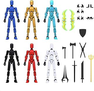6 Pack Assembly Completed T13 3D Action Figure,Dummy Nova Titan Lucky 13 Action Figure 3D Printed Multi-Jointed Movable Toy