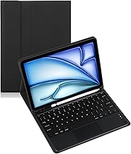 Keyboard Case for Samsung Galaxy Tab Active Pro 2025 10.1-inch /4 Pro/5 Pro, SM-T540/T547/T630/T638 Detachable Bluetooth Keyboard Cover with Built-in Pen Holder (Black) (Touch Pad)