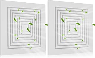Calvana (2-Pack) BP90 Bathroom Exhaust Fan Cover, 9-1/4" x 9" Vent Cover Replacement, Compatible with Broan-NuTone, Square Ceiling or Wall-Mount, Fits Models BP46 663 670 671 675 688 689, White