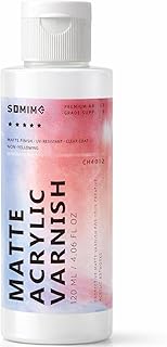 Matte Varnish for Acrylic Painting, 4.06 fl oz Matte Acrylic Varnish Clear Coat Paint for Artwork, Non-Yellowing Artist Protective Finish on Canvas, Wood, Ceramic