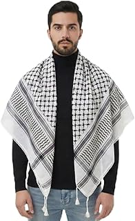 Palestinian Keffiyeh Scarf, Tassel Palestine Scarf Shemagh Tactical Head Neck Wrap for Men and Women