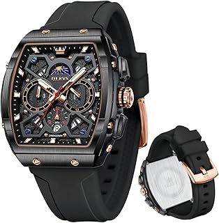 Mens Watches Stylish Chronograph Waterproof Luminous Silicon Strap Multifunction Watches for Men Business White Men Wrist Watch