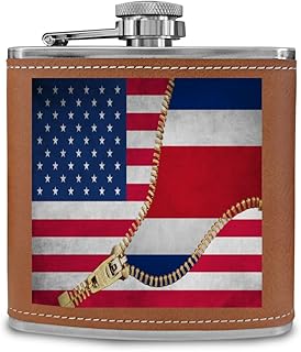 Costa Rica flag zipper America flag Hip Flask Portable Stainless Steel Wine Flask Drink Alcohol Bottle 6 oz Party outdoor Camping Durable Leather Covered