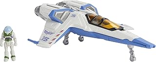 Mattel Disney and Pixar Lightyear Hyperspeed Series Mini Action Figure & Toy Vehicle Set, Buzz Lightyear & XL-15 Spaceship