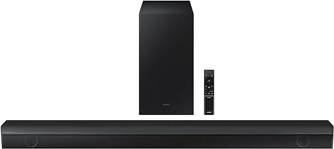 HW-B650 3.1ch Soundbar w/Dolby 5.1 DTS Virtual:X, Bass Boosted, Built-in Center Speaker, Bluetooth Multi Connection, Voice Enhance & Night Mode, Subwoofer Included, 2022,Black