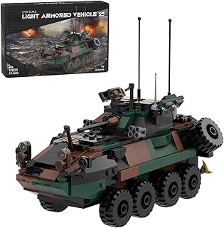 LAV-25 Infantry Fighting Vehicle Building Blocks and Construction Toy, Collectible WW2 Military-Themed Model to Build and Display, Great Gift (476PCS)