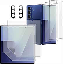 2 Pack Matte Inner Screen Protector For Samsung Galaxy Z Fold 7, 2 Pack Front Anti Glare Tempered Glass +2X Camera Lens Protector Film