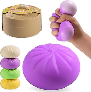 Dumpling Squishy Mystery Box, Mystery Dumpling Squishy Squeeze Stress Balls for Kids & Adults, Sensory Fidget Toys for Anxiety Relief, Crazy Fun Dumplings Ideal Gift for Boys,Girls,Teens(Purple)