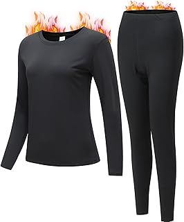 Women Thermal Underwear Set, Long Johns Base Layer Top & Bottom, Women Soft Pajama Set for Cold Weather