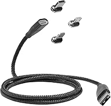 BoxWave Cable Compatible with XCOM Global International MiFi Hotspot - MagnetoSnap PD AllCharge Cable (100W), Magnet Charging Braided USB Type-C Micro - Jet Black