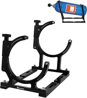 Bevinsee 7" Nitrous Oxide Nos Single Bottle Holder Bracket Billet Aluminum for 10-15 pounds Nitrous Bottle, Black