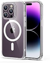 for iPhone 14 Pro Case, Compatible with MagSafe, Shockproof Military-Grade Protection, Scratch-Resistant Back, Magnetic Phone Case for iPhone 14 Pro, Classic Hybrid Case, Clear