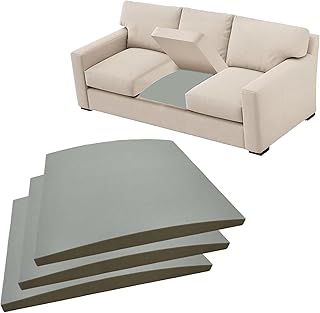 Couch Cushion Support for Sagging Seat, 35D High Density Foam Sofa Insert Replacement for Sectional & Recliners, Under Couch Supports for Sagging Cushions (24x24x2.4, 3Pcs, Grey) | High Density Foam