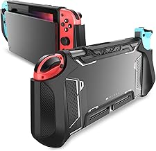 Mumba Dockable Case Compatible with Nintendo Switch 1 (2017 Release), [Blade Series] TPU Grip Protective Cover Case with Ergonomic Design and Comfort Grip,Accessories for Switch (Black)