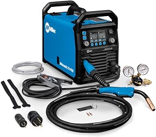 Millermatic 211 PRO MIG Welder Machine - Dual-Voltage Portable Flux Core Welder with Auto-Set & Spool Gun Detection - Aluminum, Mild & Stainless Steel Welding Machine - Wire Feed Gas Welder
