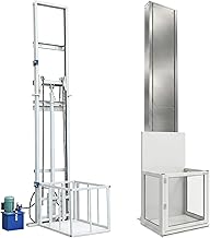 2200lbs Capacity Electric Hydraulic Lift Platform, Customizable Cargo Elevator for Home, Warehouse & Factory, Heavy Duty Rail Hoist Freight Lift with Remote Control