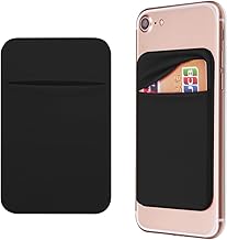 Cell Phone Pocket Self Adhesive Card Holder Stick On Wallet Sleeve with Adhesive ID Credit Card ATM Card Holder for iPhone Android 2 PACK BLACK