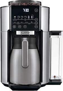 TrueBrew Drip Coffee Maker, Built in Grinder, Single Serve, 8 oz to 24 oz with 40 oz Carafe, Hot or Iced Coffee, Stainless,CAM51035M, Silver/Black