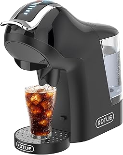 Single Cup Coffee Maker, Multi Capsule Machine Compatible With Various Capsule Types, 4 Temperature Settings, 7 Water Volume Levels,19 Bar(Glossy Black)