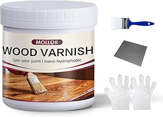 Water Based Polyurethane Acrylic Wood Sealer, 16 OZ Matte Clear Coat with Tool Kit, Scratch & Stain Resistant Waterproof Wood Varnish Finish for Indoor & Outdoor Furniture