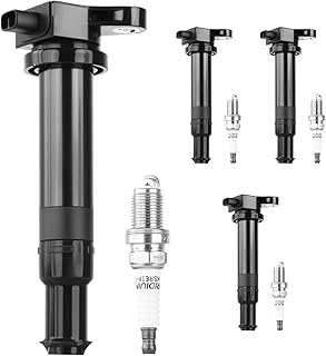Autoexact Ignition Coil Packs and Spark Plugs Kit Fits for Hyundai Accent 2006 2007 2008 2009 2010 2011, Kia Rio Rio5 Hatchback 2006-2011, 1.6L L4, Replaces UF499 C1543 96457 Set of 4