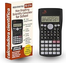Fraction Calculator for School – SC-216 Scientific Calculator by Red Star Tec, with 4 Functions, SAT-Ready, 2-Line Display with Trigonometry, Algebra & Statistics, Non-Graphing Calculator