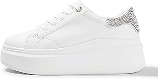 Women's Platform Fashion Sneakers Faux Leather Classic Tennis Shoes Low Top Casual Walking Shoes