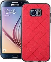 Phone Case for Samsung Galaxy S6 Slim Soft Rubber Case,Shock Resistant Rugged Lightweight Flexible Anti-Slip Slim Fit Full Body Protective Rubber Phone Cover for GlaxayS6 6S S 6 GS6 Women Red
