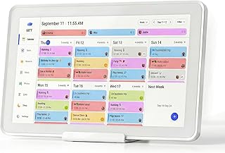 Mezed 21.5 Inch Digital Calendar with 32GB Storage, Touch Screen Family Planner with Weather Display, Reminder, Meal Schedule, Auto-Rotate Photo Frame, Wall Mount Electronic Organizer for Home Office (white, 21.5)