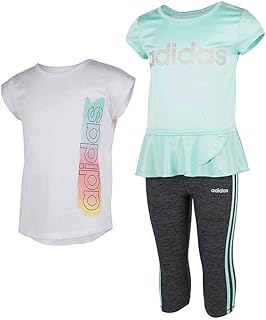 Little Girl's 3 Piece Set, 2 Scoop Neck T-Shirts, 1 Legging