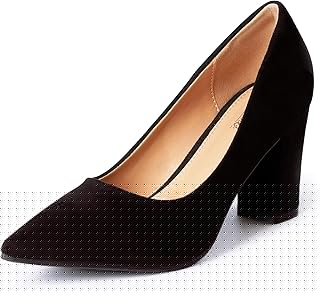Women's High Chunky Block Closed Toe Heels,Slip On Pointed Toe Work Dress Office Wedding Party Pumps Shoes