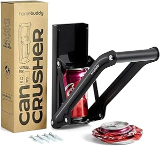 HomeBuddy Can Crusher for Recycling - 12 Oz. and 16 Oz. Can Crusher Wall Mounted for Aluminum - Compact and Easy to Use, Mounting Rivets Included, Man Cave Accessories
