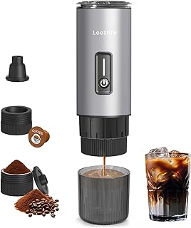 Portable Espresso Machine, 20Bar Self‑Heating & Cold Brew Coffee Maker, Rechargeable 7500mAh, 3‑in‑1 for Nespresso & Ground Coffee, Travel Coffee Machine for Camping Car (Silvery)