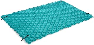 Intex 56841EP Giant Inflatable Floating Water Mat Relaxing Platform Pad for Pools and Lakes with 4 Connect 'n Float Connectors, Teal