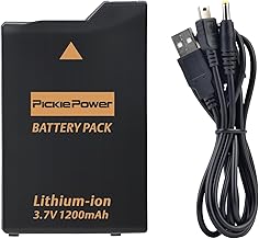 Pickle Power PSP 3000/2000 Battery with PSP Charger Cable for PSP 3000 / PSP Slim 2000 PSP-S110,PSP-3001, PSP-3000, PSP-3002, PSP-3004, PSP-2001, PSP Slim Console