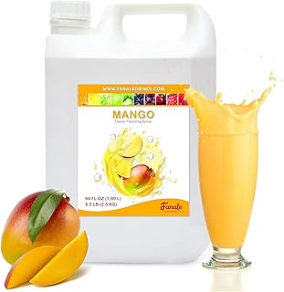 Fanale Premium Flavoring Concentrated Syrup for Bubble Tea 11 lb | Mango Flavor Syrup | for Boba Tea, Smoothies, Slushes, Desserts | 11lb | SRP020