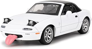 1/32 Mazda Miata MX-5 Alloy Model Car with Sound & Light, Vehicle with Pull Back Function & Openable Doors - Realistic Details for Collectors & Gifts White