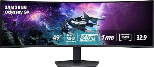 49" Odyssey G9 (G95C) Series DQHD 1000R Curved Gaming Monitor, 240Hz, 1ms(GtG), DisplayHDR 1000, AMD FreeSync Premium Pro, Eye Saver Mode, Auto Source Switch+, LS49CG950ENXZA, 2024
