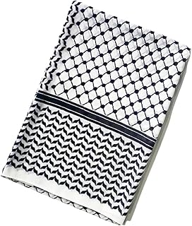 Palestine Scarf Arab Keffiyeh,Muslim Women's Chiffon Hijab Shawl Printed,Keffiyeh Arab Unisex Scarves 28 * 71inches (Black, onesize)