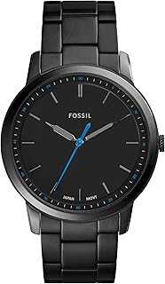 Men's Minimalist Quartz Stainless Steel and Leather Three-Hand Watch