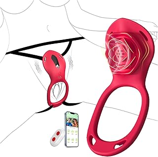 Couples Rose App Remote Control Wearable Vibrator, Couple Women Adult Sex Toys Games for Men, Hands Free Panty Clitoris Vibrator Vibrating Cock Ring, ZOOPLOU BDSM Female Sex Toy