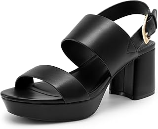 Women's Comfort Chunky Heel Sandals – Platform Block Heels with Adjustable Buckle, Stylish & Comfortable for Daily Wear, Work, & Party Events
