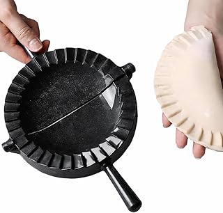 Jumbo Size Empanada Maker Press 6 Inch Black - Professional Empanadas - Mold Ravioli Dumpling Wrap, Tortilla Folder, Wonton Dough Press 2-in-1 Cutter Sealer, Pierogi, Calzone, Hand Pot Pie Maker